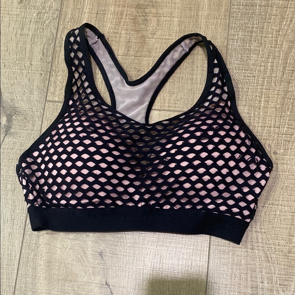 Black Mesh Sports Bra